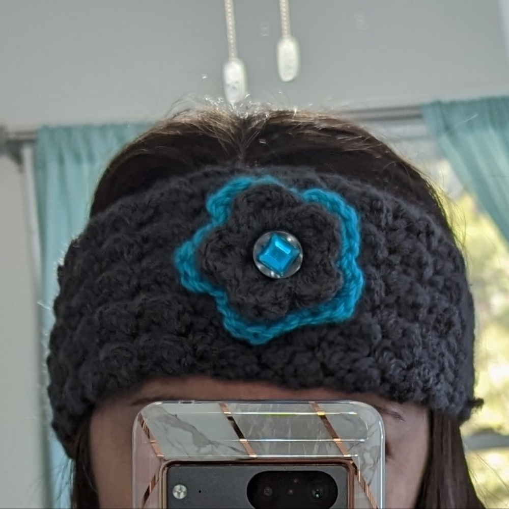 Crochet Flower Headband Wrap for Adults